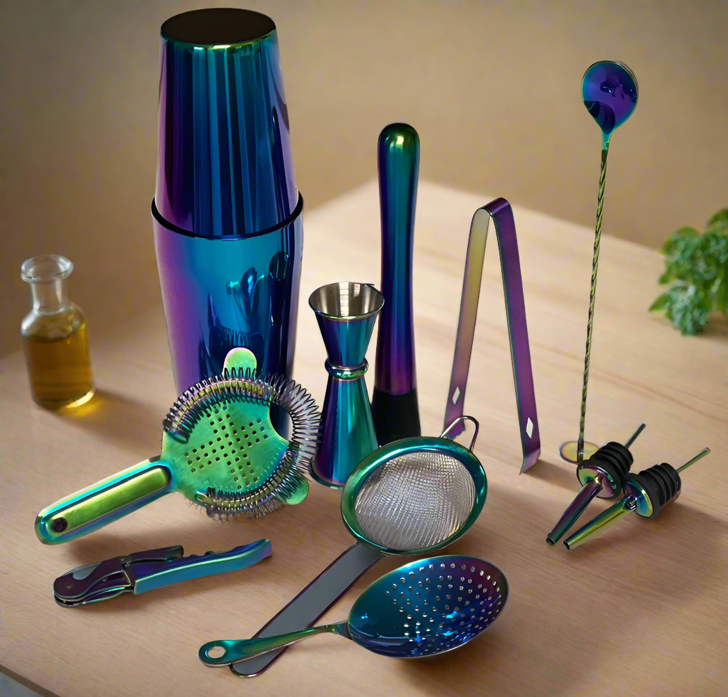 "MixMaster Deluxe Eleven-Piece Bartender Ensemble"