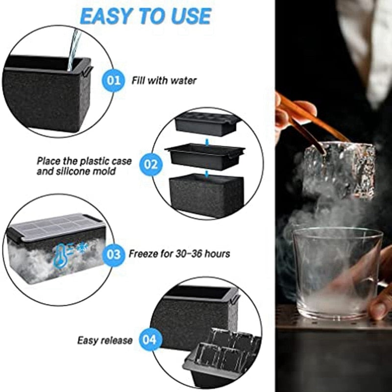 Square Crystal Clear Ice  Maker
