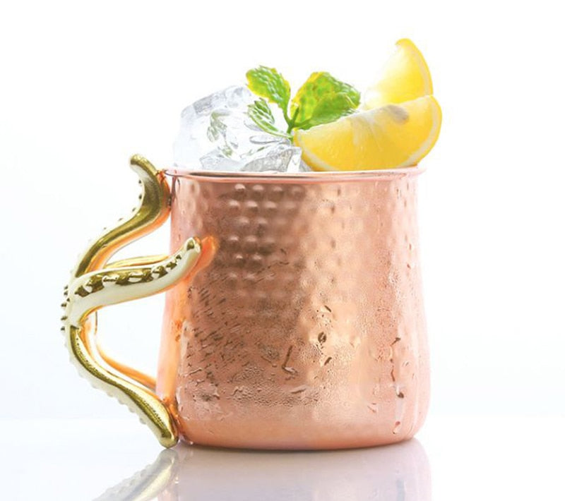 Hammered Copper Plated Moscow Mule Mugs