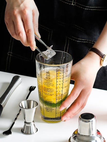 Glass Scale Shaker Set. (Labeled With Recipes).