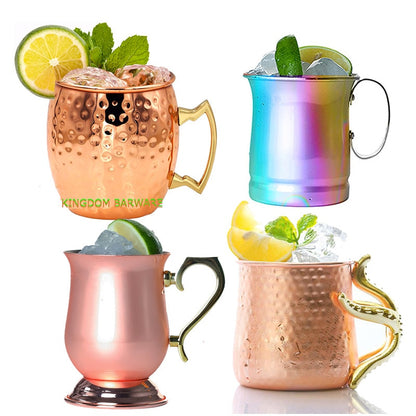 Hammered Copper Plated Moscow Mule Mugs