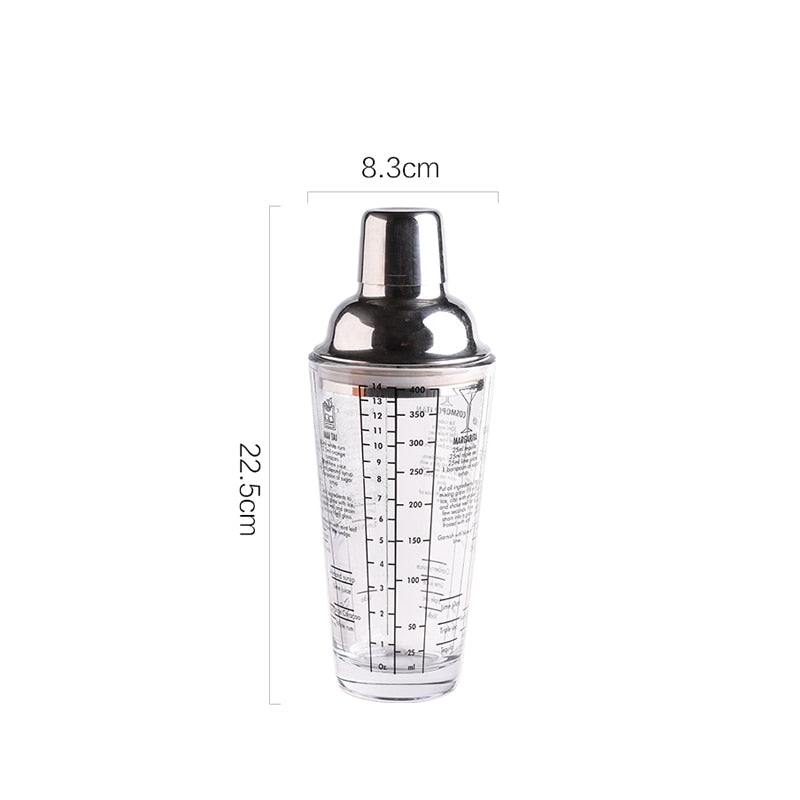 Glass Scale Shaker Set. (Labeled With Recipes).